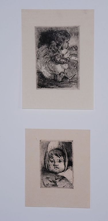 B.E. van Houten: Etsen (2) Portret van een peuter (2x) verkocht voor € 35!