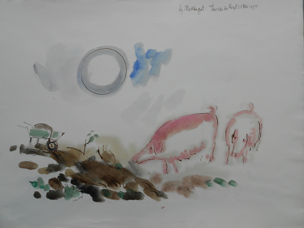 Theo van der Horst prachtige AQUAREL verkocht voor € 60!