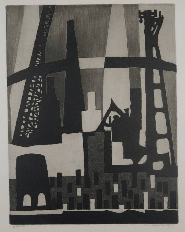 Harry van Kruiningen: Ets en aquatint, Vaevo verkocht voor € 75!