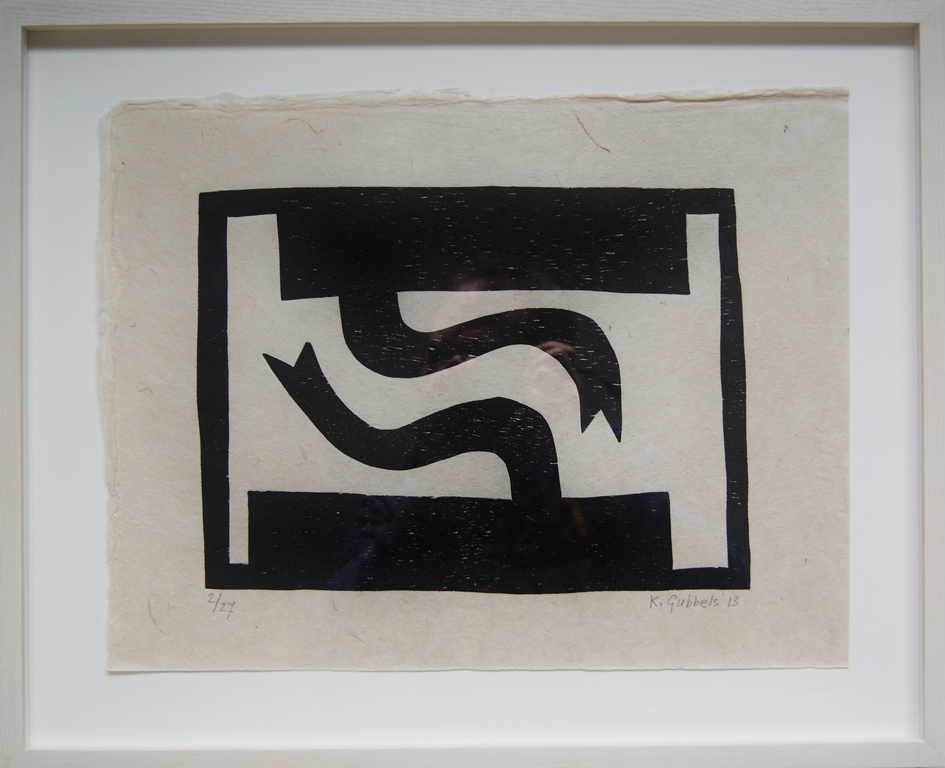Klaas Gubbels houtdruk 'Naar Elkaar' - 2013 - oplage 27 ex. verkocht voor € 425!