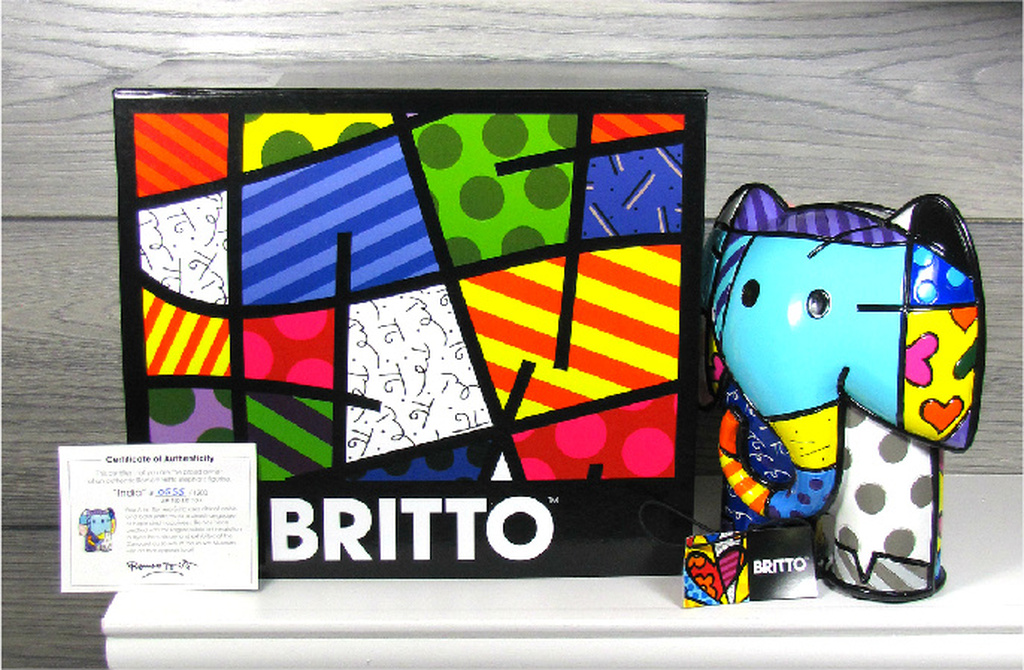 Romero Britto - 2 Elephants India - Limited Edition - oplage 1200 ex kopen? Bied vanaf 90!