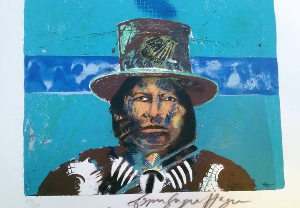 Espen Greger Hagen Blue Indian Zeefdruk verkocht voor € 50!