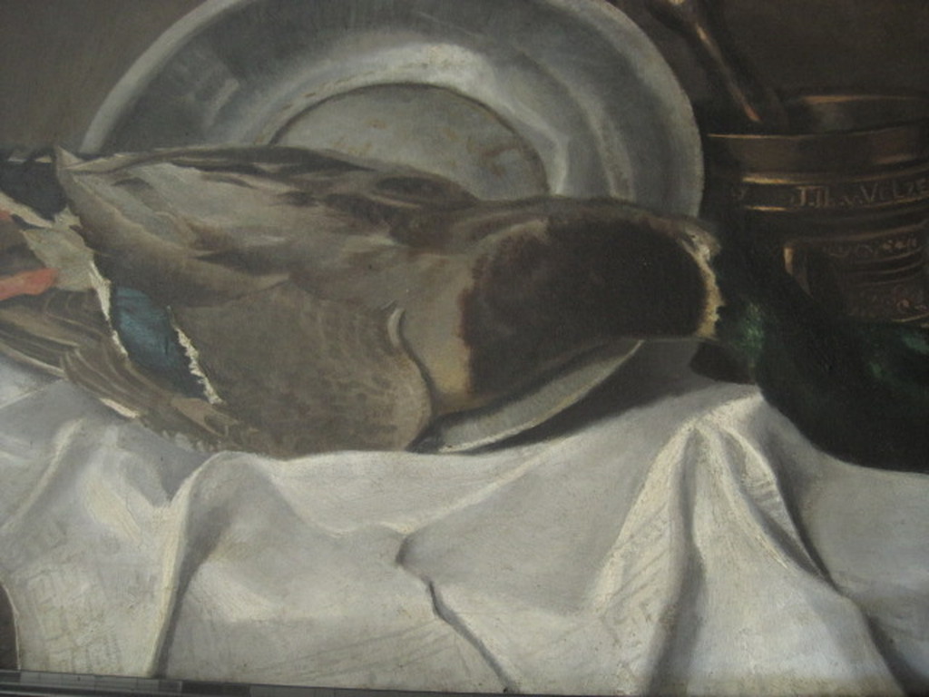 Indrukwekkend klassiek olieverf Jacht Stilleven "Eend op tafel" gesigneerd 1924  kopen? Bied vanaf 1!