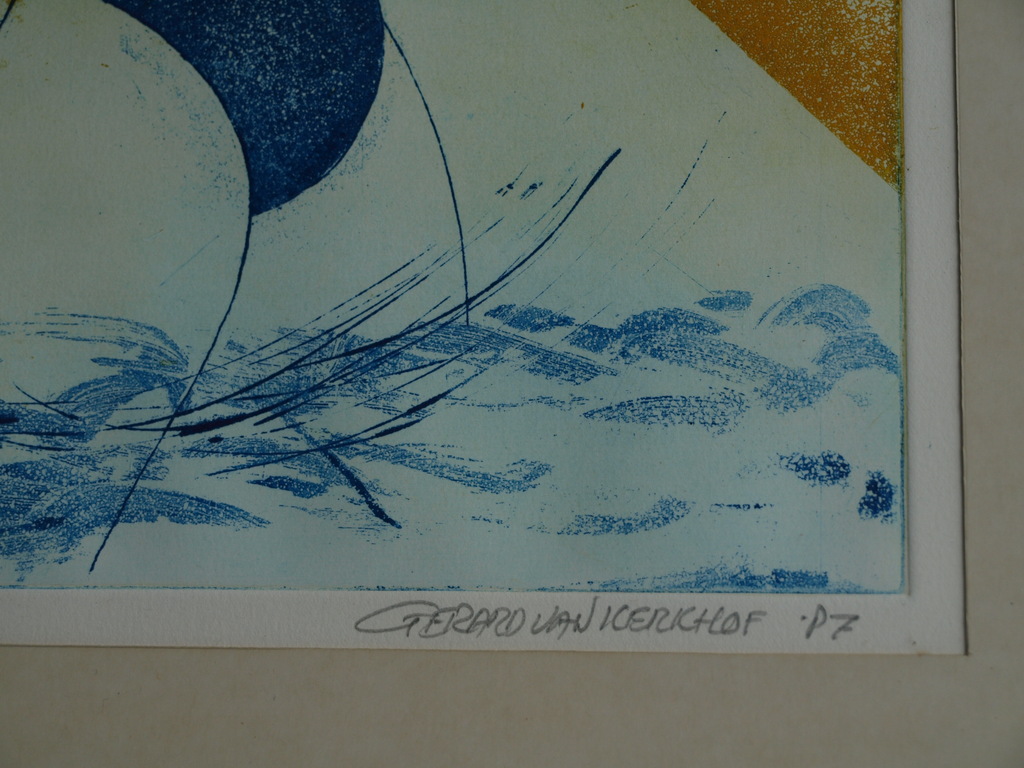 Gerard van Kerkhof : Ets – Dames in badpak - ingelijst – 1987 – oplage 10 ex. kopen? Bied vanaf 50!