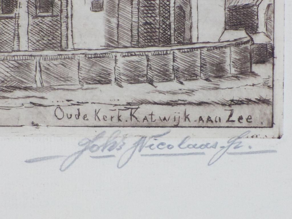 Johan Nicolaas (jr.) - Johan Nicolaas Junior, Kerk Katwijk aan Zee, Ets 1930 kopen? Bied vanaf 1!