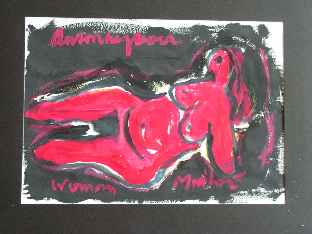 Anton Heyboer  - acryl op papier - gesigneerd verkocht voor € 56!