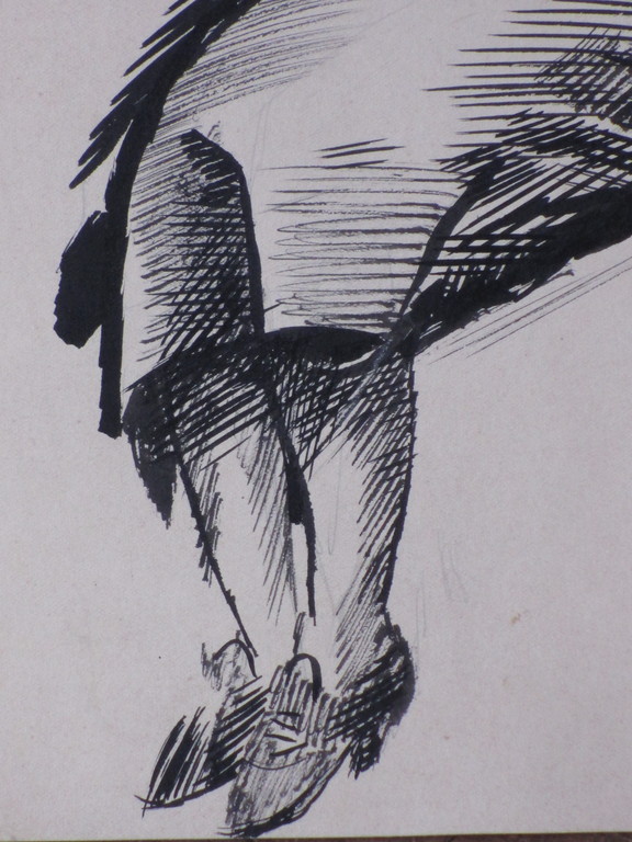 Herman Bieling, Halfnaakt zittende vrouw, Inkttekening kopen? Bied vanaf 30!