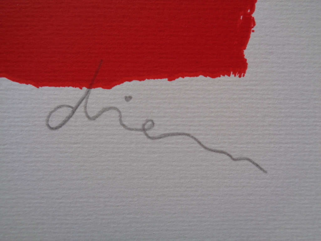 PETER DIEM, GROTE HANDGESIGNEERDE ZEEFDRUK DESIGNERS COW RED kopen? Bied vanaf 1!