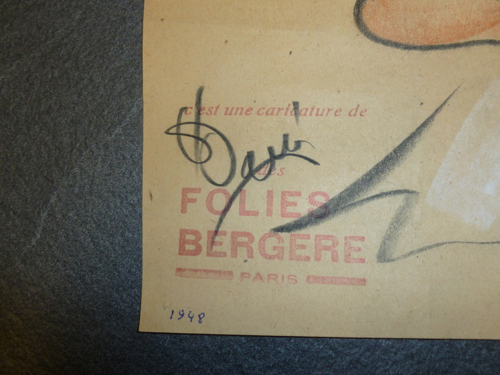 Mooie directe potloodtekening,originele stempel Folies Bergere Paris 1948. kopen? Bied vanaf 50!