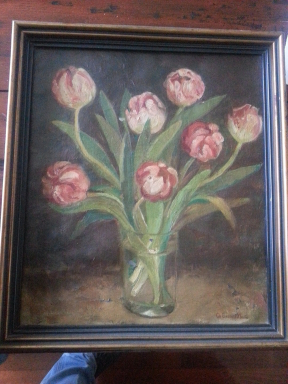 charlotte Boom-Pothuis   ingelijst olieverfschilderij  bloem-stilleven    kopen? Bied vanaf 1!