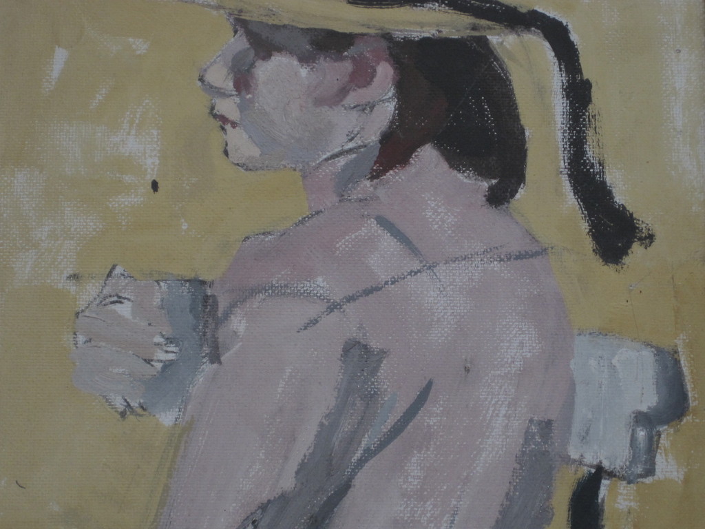 W.Kouwer Boomkens olieverf "vrouw en profil" ca. 1950 kopen? Bied vanaf 1!