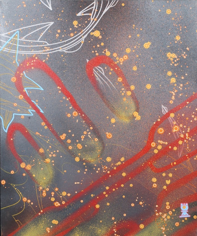 KOOR: Spray paint op doek, Cosmosis  kopen? Bied vanaf 200!