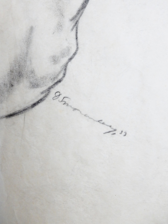 Dirk Smorenberg (1883-1960) - Grote houtskooltekening - Oude man 1933 kopen? Bied vanaf 1!
