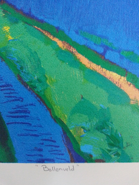 Jentsje Popma, zeefdruk, titel: " Bollenveld " kopen? Bied vanaf 50!