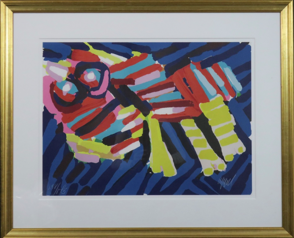 Karel Appel: Zeefdruk, Head like an animal - Ingelijst (Groot) verkocht voor € 500!
