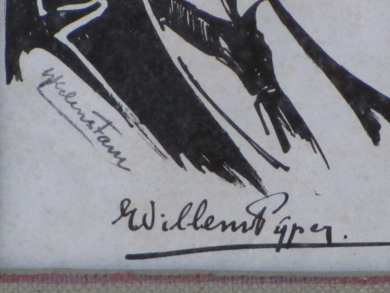 Hendrik IJkelenstam, Portret van Willem Pijper, Inkttekening kopen? Bied vanaf 40!