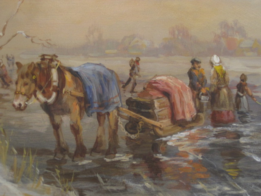 Mooi groot olieverf wintertafereel met Koek en Zopie door Jan van Trirum 1924- kopen? Bied vanaf 1!