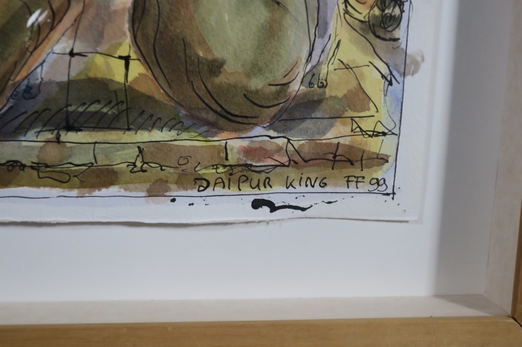 Frans Franciscus: Pen en Aquarel, Jaipur King - Ingelijst kopen? Bied vanaf 70!