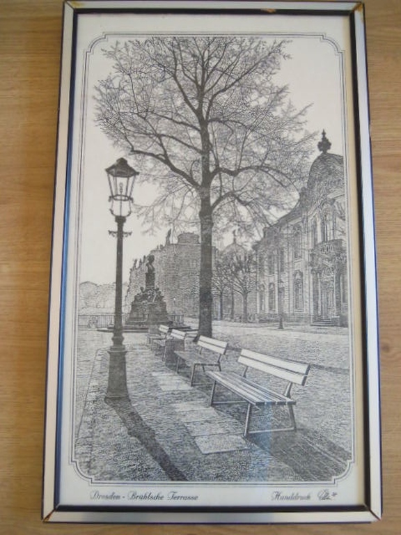 Grote originele ETS - DRESDEN uit 1928 - handdruk - 58 x35 cm = gesigneerd kopen? Bied vanaf 5!