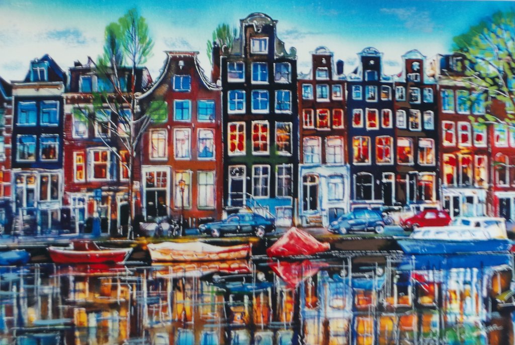 Elena Polyakova:  Zomer in Amsterdam, Gemengde techniek kopen? Bied vanaf 75!