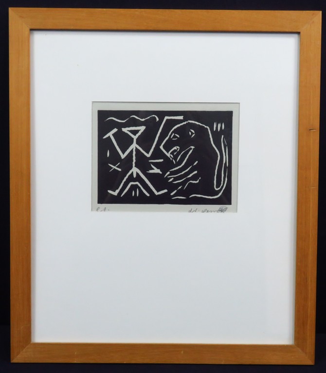 A.R. Penck: Lino, Z.T. - Ingelijst kopen? Bied vanaf 250!