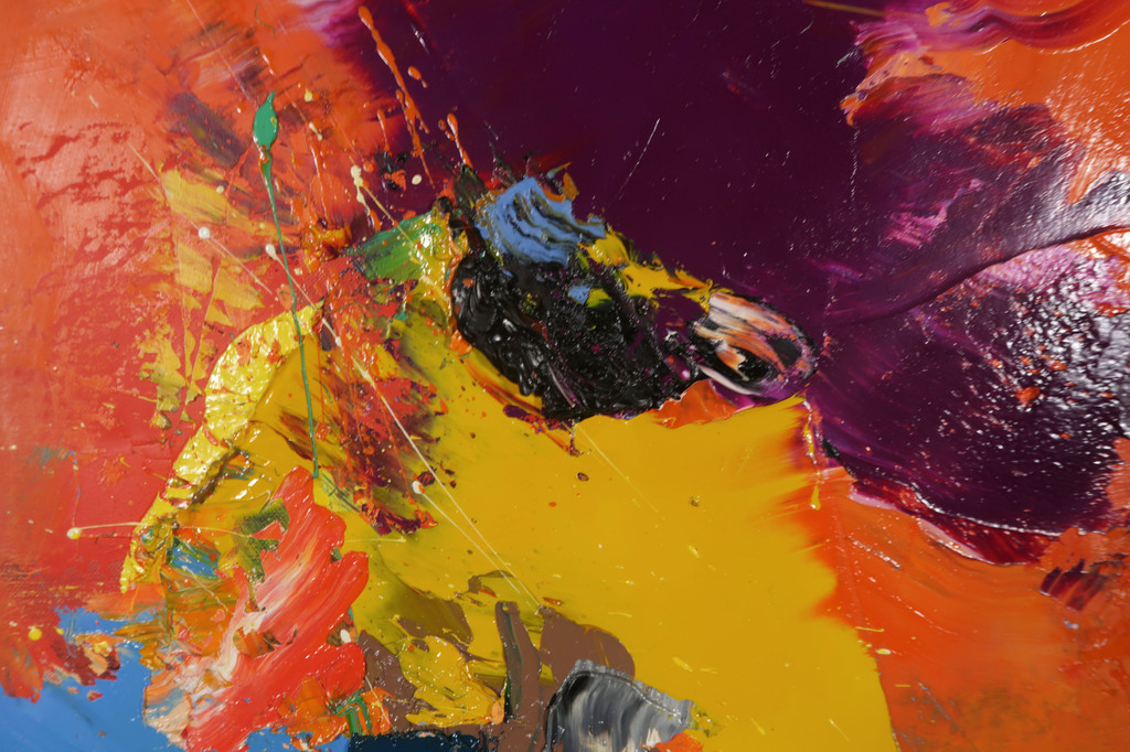 Martin van Dijk: Olieverf en Acryl op Doek, Oranje wind (Groot) kopen? Bied vanaf 600!