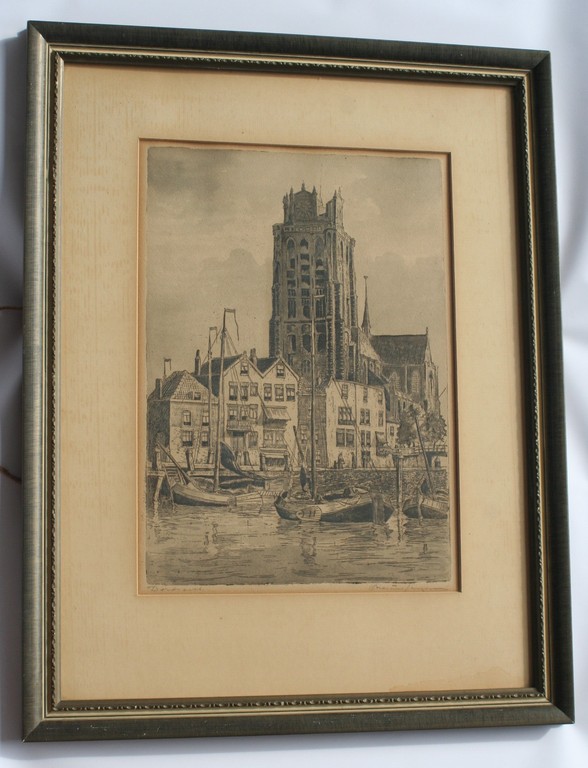 Marius Janssen - ets Dordrecht - gesigneerd kopen? Bied vanaf 1!