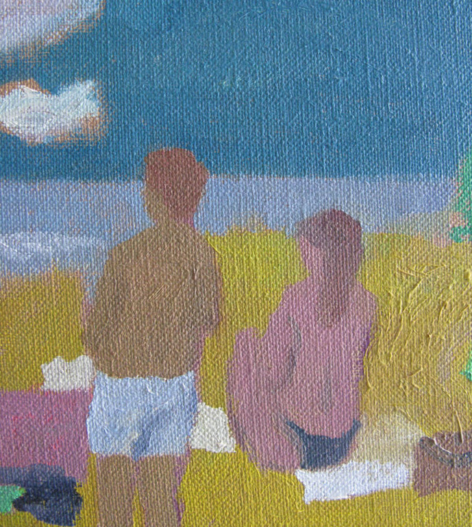 Hendrik Jan Visser - STRANDDAG - olieverf op doek kopen? Bied vanaf 1!