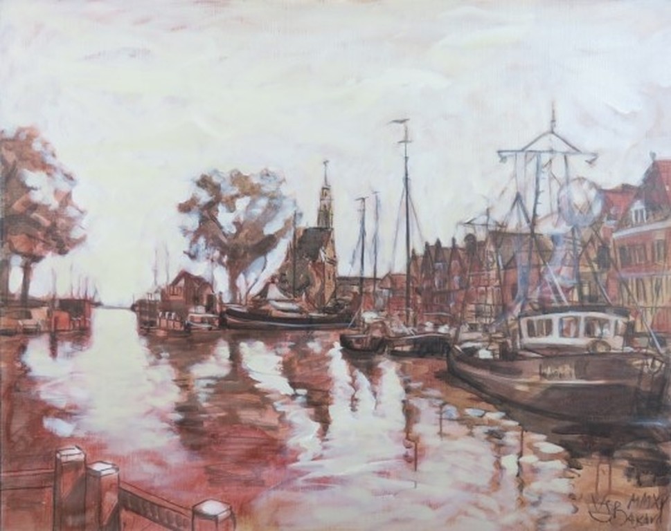 Valentin Bakardjiev: Acryl op doek, Hoorn - Haven kopen? Bied vanaf 120!