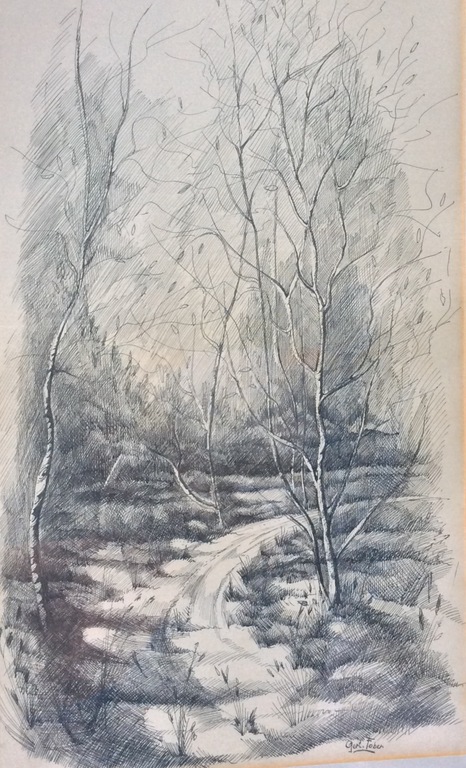 Gert Fober litho tekening op papier ingelijst kopen? Bied vanaf 1!