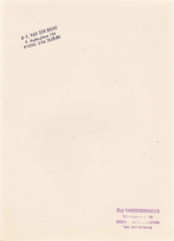 Guy Vandenbranden: Portretfoto,Gestempeld Vandenbranden en F.van den Bremt kopen? Bied vanaf 1!