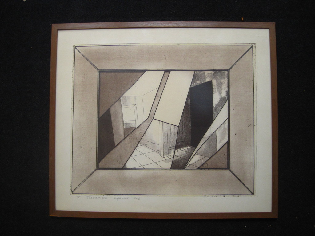 Figuratieve abstractie van Ton van Os (1941-) Ets Aquatint IV "Broken Mirror" 72 kopen? Bied vanaf 1!