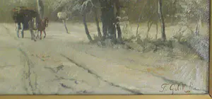 Franciscus Lodewijk van Gulik - Olieverf op doek winterlandschap schilderij van FL v. Gulik kopen? Bied vanaf 1000!