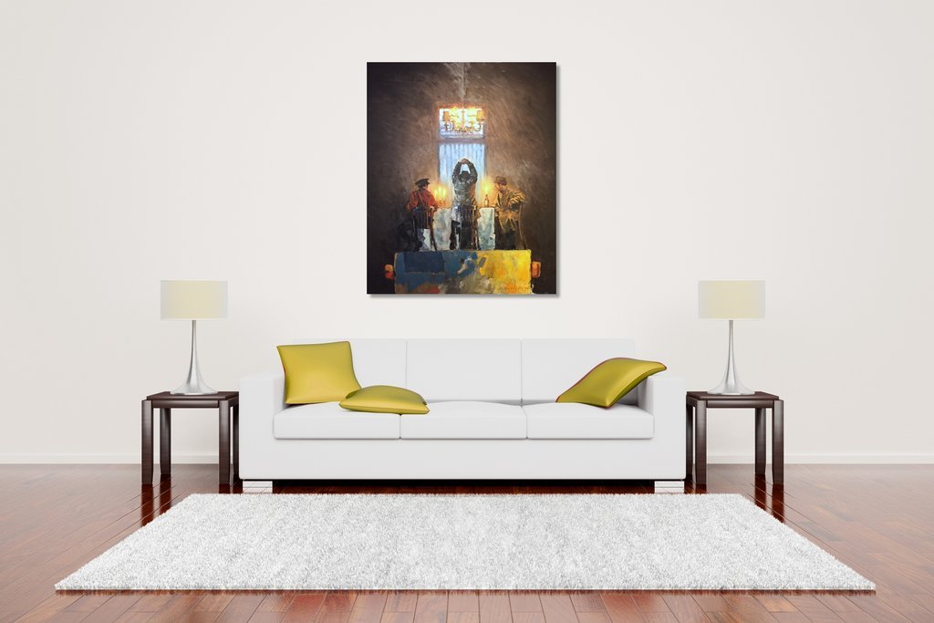 Hans Leijerzapf, olieverf op doek, De Winterkamer (100x120 cm) kopen? Bied vanaf 2500!