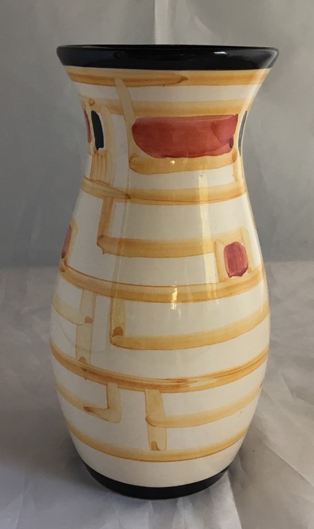 Pottenbakkerij De Vier Paddestoelen -  vaas met geometrisch decor kopen? Bied vanaf 1!