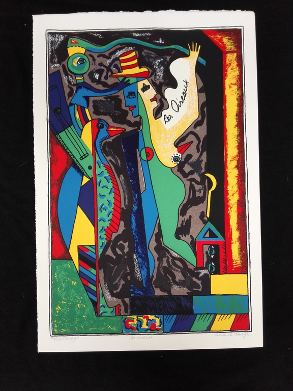 Cecile de Bruijn, zeefdruk op papier, Titel: les oiseaux kopen? Bied vanaf 20!