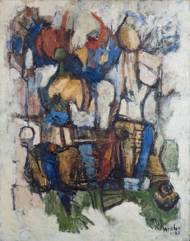 Jan Montijn, Olieverf op doek, Compositie 1963 kopen? Bied vanaf 3500!
