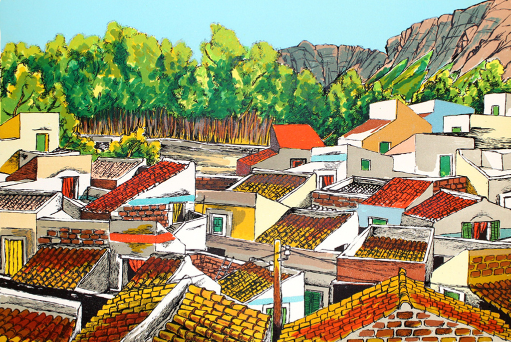 Renzo Meschis. -Aranceto- Prachtige Lithografie. 2016. Handgesigneerd. Groot! kopen? Bied vanaf 69!