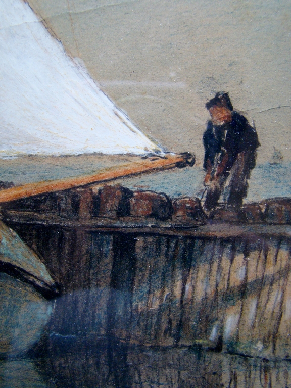 Gijsbert Brand Hooijer (1848-1934) - Botter aan de Zuiderzee - gemengde techniek kopen? Bied vanaf 95!