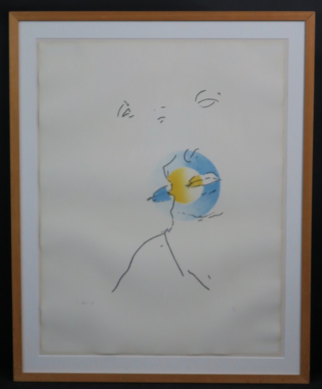 Jaap Hillenius: Litho, Zonder titel (3KL) -Ingelijst verkocht voor € 35!