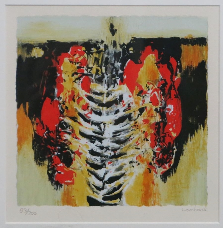 Hans Vanhorck: Zeefdruk, Zonder titel I - Ingelijst kopen? Bied vanaf 70!