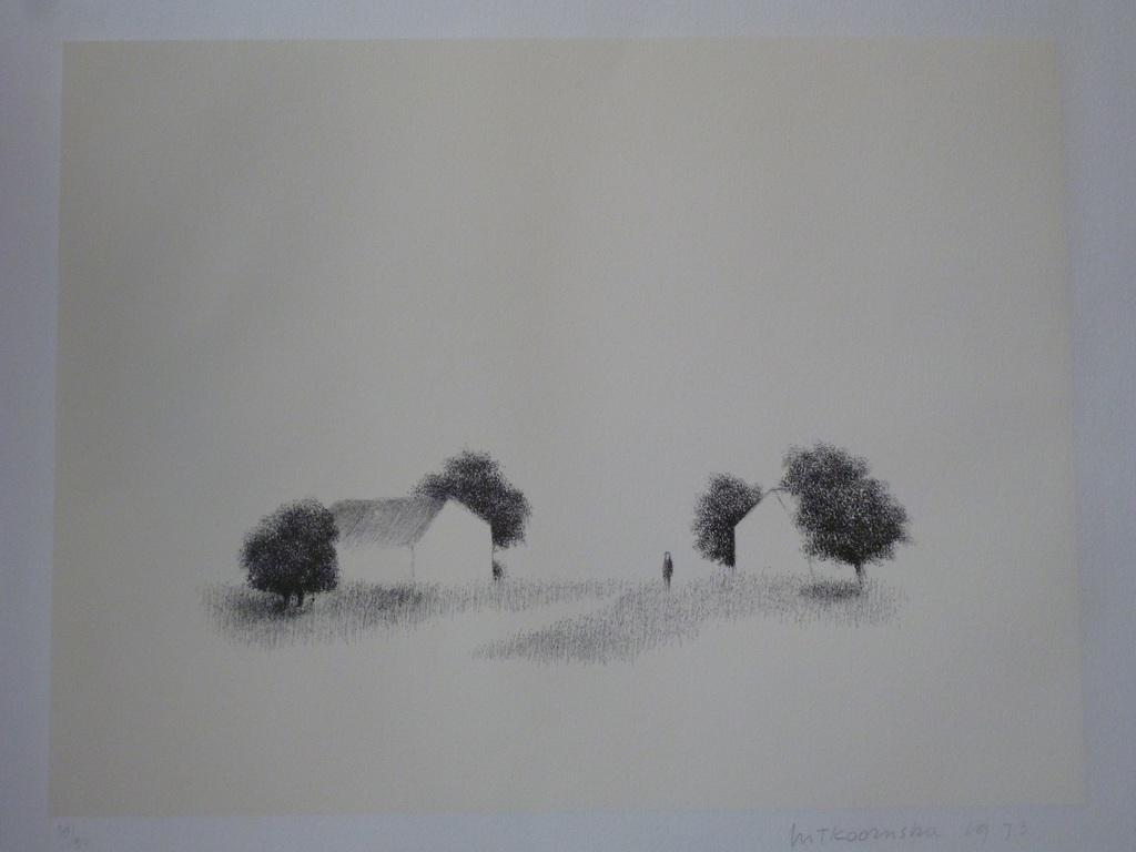 Man tussen huizen en bomen kopen? Bied vanaf 80!