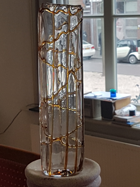 Murano vaas anni 70-canules honing op glas geblazen chalcedony kopen? Bied vanaf 12!