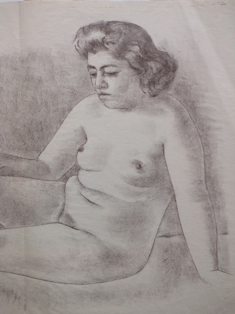 Louis van Roode, Zittend Naakt, Litho kopen? Bied vanaf 1!