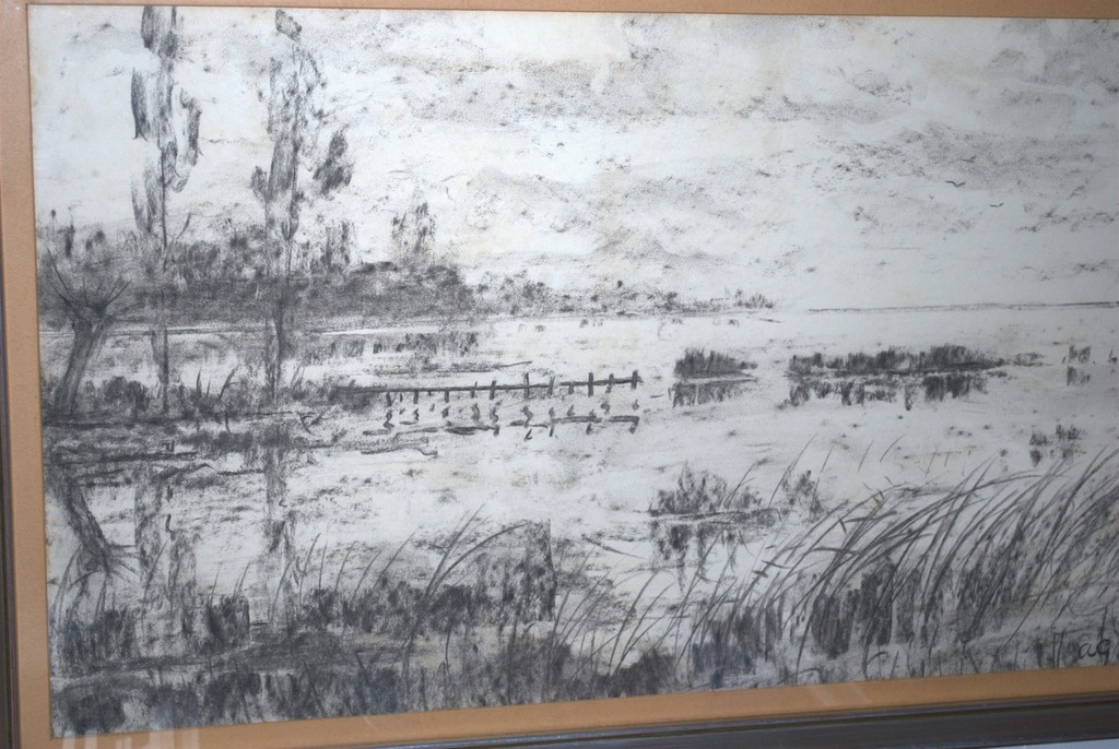 A.G.Hulshoff Pol - leerling Piet Mondriaan - grote tekening kopen? Bied vanaf 45!