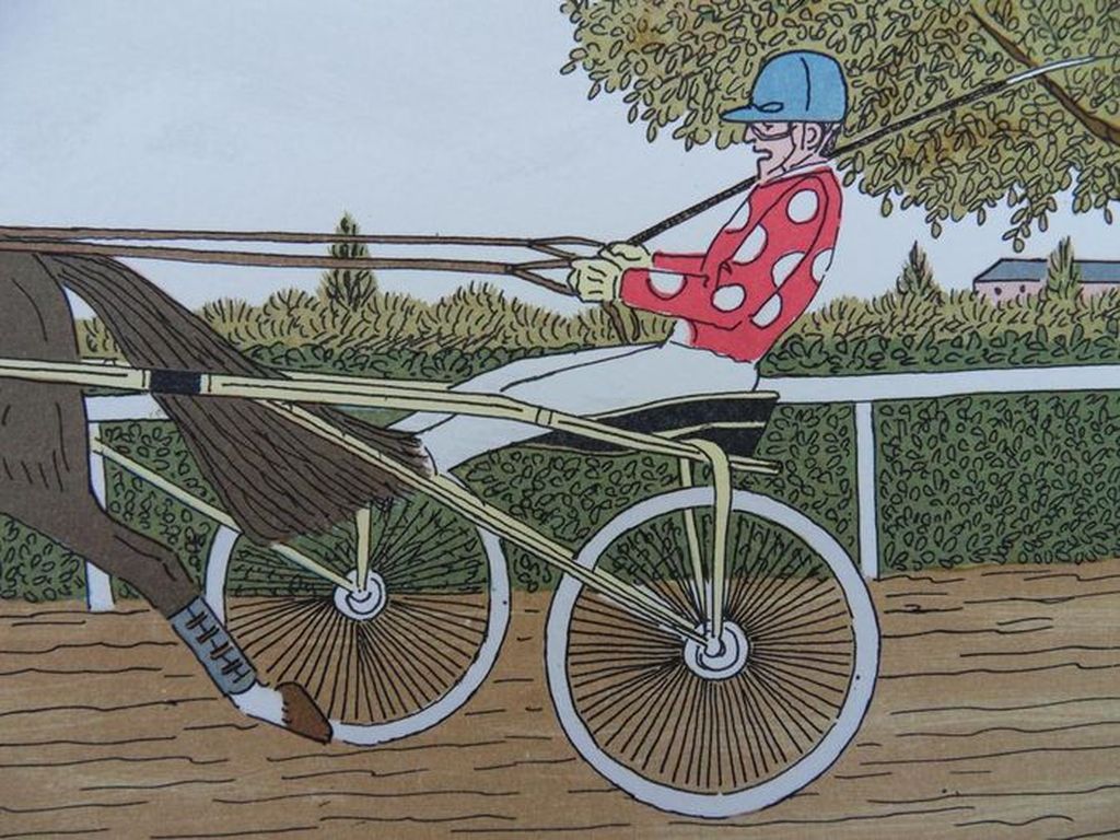 VINCENT HADDELSEY(1934-2010)  DE PAARDENRACES  Litho  Handgesigneerd kopen? Bied vanaf 125!