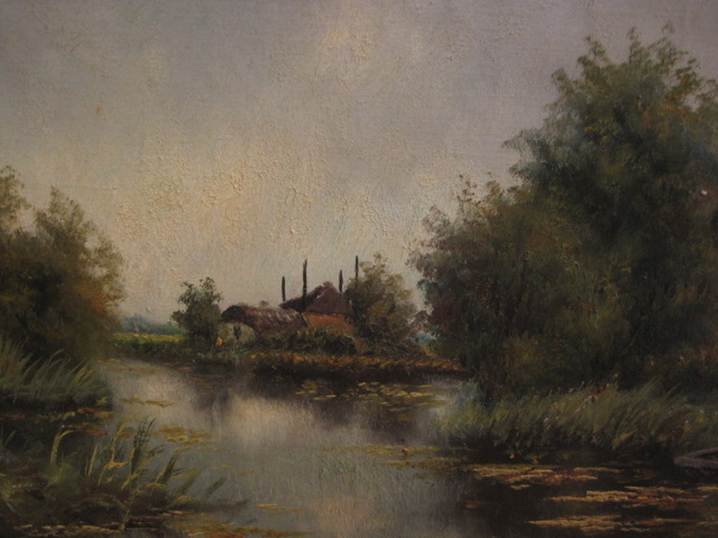 Sfeervol oud olieverf "landschap" Henricus Rul (1906-1992) gesigneerd ca 1940 kopen? Bied vanaf 1!