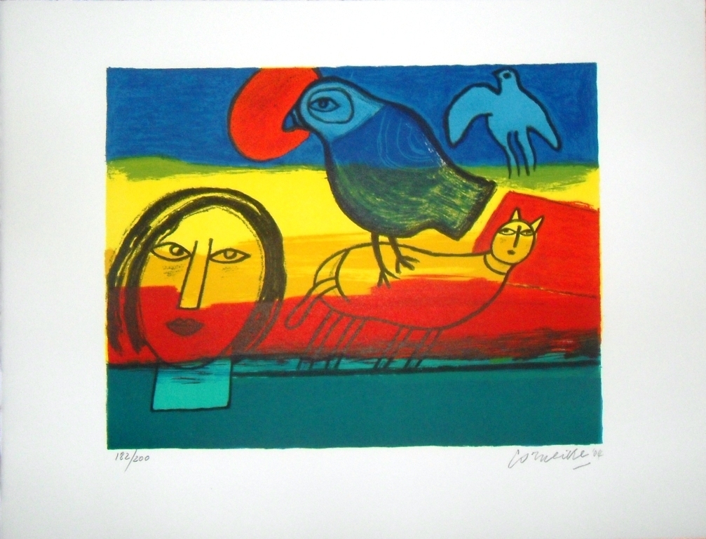 Corneille: vrouw,vogels,kat en zon kopen? Bied vanaf 145!