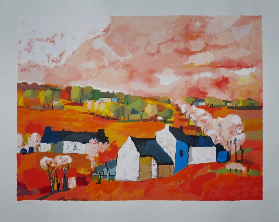 Toon Hermans: Zeefdruk, Heuvelland, Gesigneerd kopen? Bied vanaf 275!