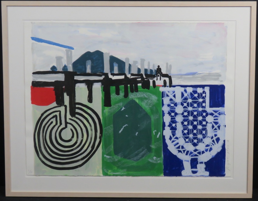 Cees Dolk: Zeefdruk, Figurenplan 4 -Ingelijst kopen? Bied vanaf 40!